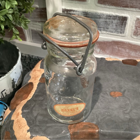 Vintage Hazels Candies Glass Jar - Metal Flip Clasp Top - Collectible - Rare - Picture 2 of 11